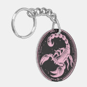Rosa Skorpion Astrologie Zodiac Sign Skorpio Schlüsselanhänger (Vorderseite links)
