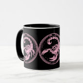 Rosa Skorpion Astrologie Zodiac Sign Skorpio Tasse (Vorderseite Links)