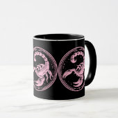 Rosa Skorpion Astrologie Zodiac Sign Skorpio Tasse (VorderseiteRechts)