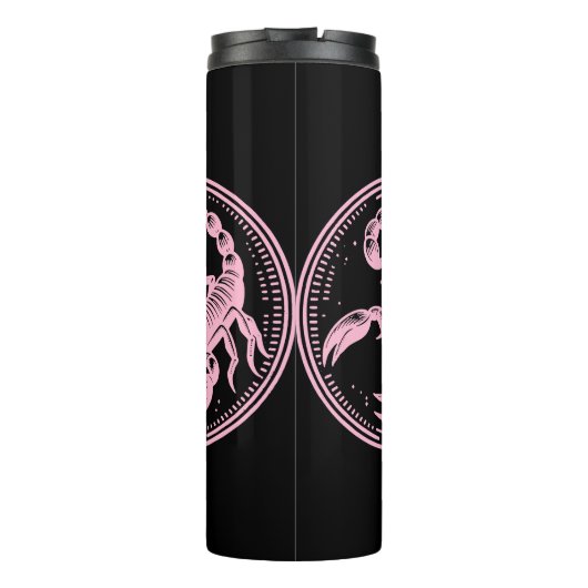 Rosa Skorpion Astrologie Zodiac Sign Skorpio Thermosbecher (Rückseite)