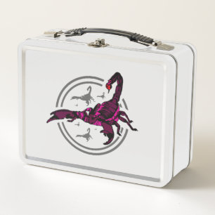 Rosa Skorpion Metall Brotdose