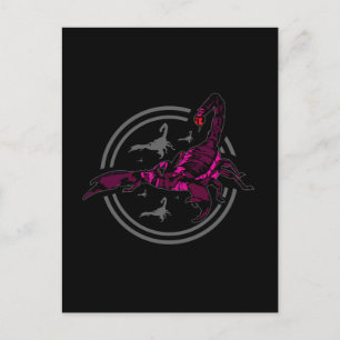 Rosa Skorpion Postkarte