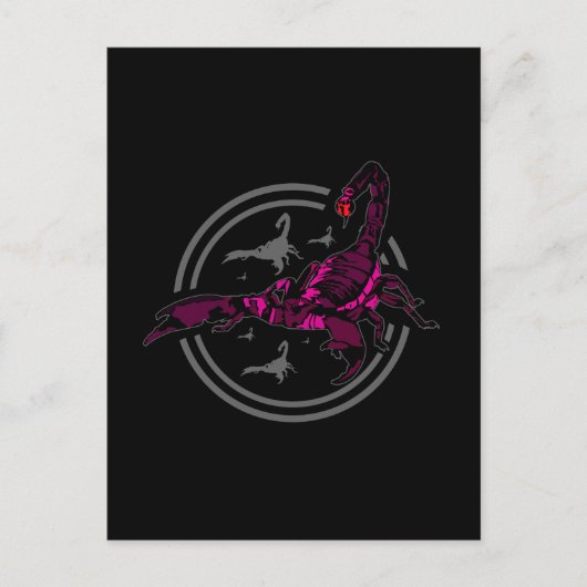 Rosa Skorpion Postkarte (Vorderseite)
