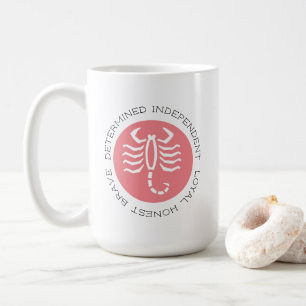 Rosa Skorpiotraits Zodiac Star Sign Coffee Tasse