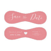 Rosa Skript Herz Save-the-Date-Karten Baseball (Paneele)