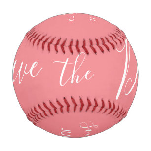 Rosa Skript Herz Save-the-Date-Karten Baseball