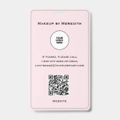 Rosa Skript-Logo-Foto-Make-up-Logo-QR-Code B Ausweis (Rückseite)