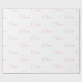Rosa Skript Name Mädchenhaft Elegant Geschenkpapier (Flach)