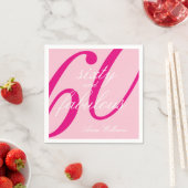 Rosa Skript Sechzig und Fantastisch 60. Geburtstag Serviette (Beispiel)
