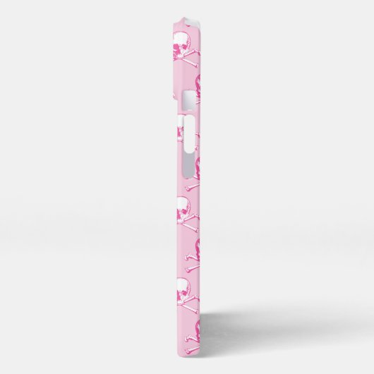 rosa Skull und Crossbones Muster iPhone Hülle (Linke Seite)