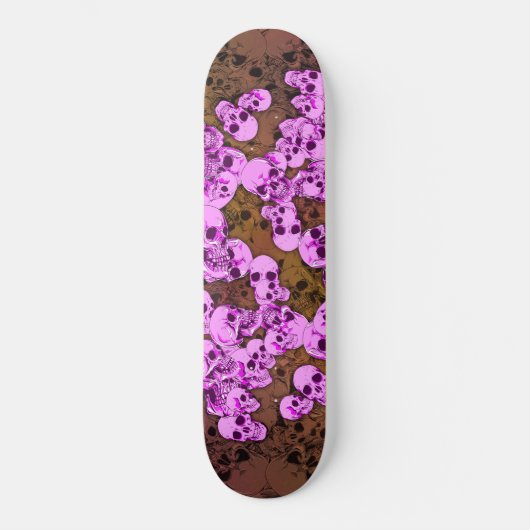 Rosa Skulls Skateboard (Vorderseite)