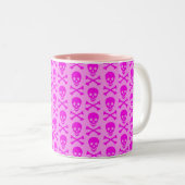 Rosa Skulls Zweifarbige Tasse (VorderseiteRechts)