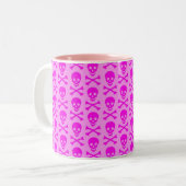 Rosa Skulls Zweifarbige Tasse (Vorderseite Links)