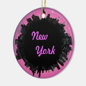 Rosa Skyline Keramik Ornament (Links)