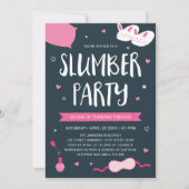 Rosa Slumber Party Geburtstagsfeier Einladung (Vorderseite)