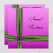 Rosa Smaragd Elegant 16 . Geburtstag Party Einladu Einladung (Vorne/Hinten)