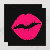 Rosa Smooch Einladung (Vorne/Hinten)