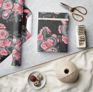 Rosa Snakes und Peach Geschenkpapier