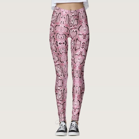 Rosa Snakeskin Leggings (Vorderseite)