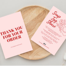 Rosa Snap Tag Share Geschäft Dankeschön-Karte