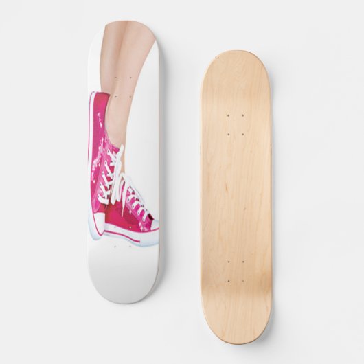 Rosa Sneakers Skateboard (Vorderseite)