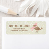 Rosa Snow Bird Floral Holiday Rücksendeadresse (Insitu)