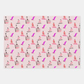 Rosa Snowboard Snowboarden Geschenkpapier Set (Vorderseite 3)