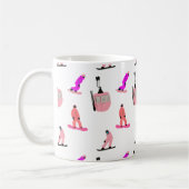 Rosa Snowboard Snowboarden Kaffeetasse (Links)