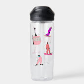 Rosa Snowboard Snowboarden Trinkflasche (Rückseite)