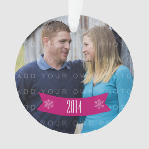 Rosa Snowflake Banner Foto Ornament