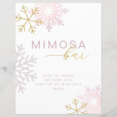 Rosa Snowflake Mimosa Bar Sign (Vorderseite)