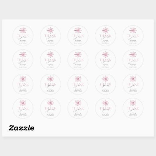 Rosa Snowflake Winter Wonderland Sticker (Blatt)
