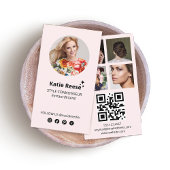 Rosa Social Media, Foto Grid, QR Code Visitenkarte