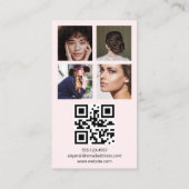 Rosa Social Media, Foto Grid, QR Code Visitenkarte (Rückseite)