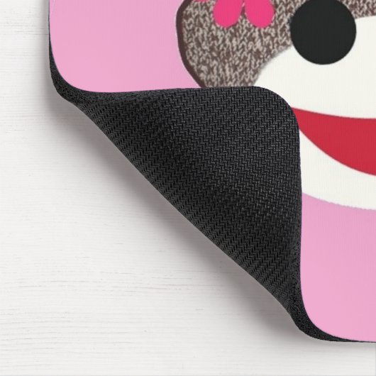 Rosa Socken-Affe-Blumen-Mädchen Mousepad (Ecke)