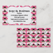 Rosa Socken Affen rosa Weiße Raute Diamond Visitenkarte (Vorne/Hinten)