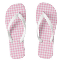 Rosa Soda Gingham Flip Flops Erwachsene, breite St