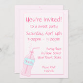 Rosa Soda-Party Einladung (Vorne/Hinten)