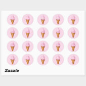 Rosa Soft Serve Ice Cream Emoji Runder Aufkleber (Blatt)
