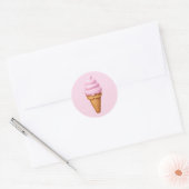 Rosa Soft Serve Ice Cream Emoji Runder Aufkleber (Umschlag)