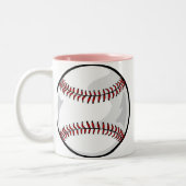 Rosa Softball Zweifarbige Tasse (Links)