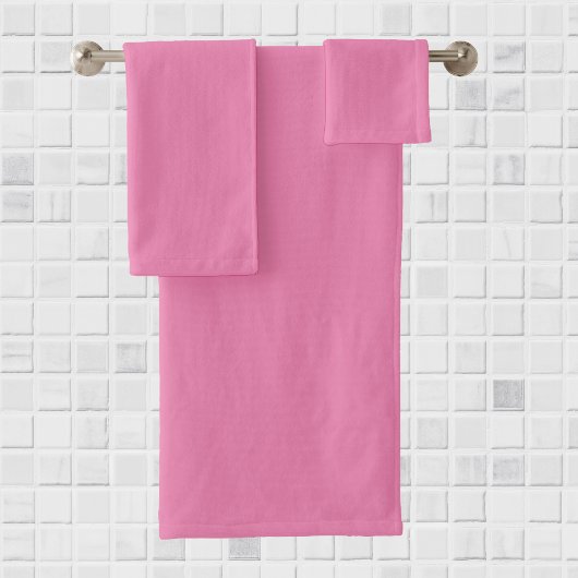 Rosa: Solid, einheitliche Farbe Badhandtuch Set