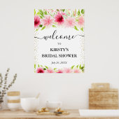 Rosa Sommer Blume Brautparty Willkommen Poster (Küche)