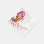 Rosa Sommer-Eiscreme-Tüte Serviette (Ecke)