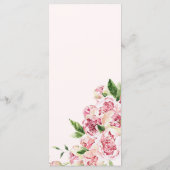 Rosa Sommer Floral Romantisches Brautparty  Menükarte (Rückseite)