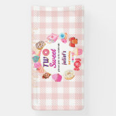 Rosa Sommer niedliche Kinder Mädchen zwei süße 2. Banner (Vertikal)