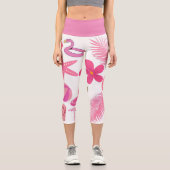 Rosa Sommergestalt Capri Leggings (Vorderseite)