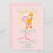 Rosa Sommerküche Eiscreme Funny Penguin Geburtstag Einladung (Vorne/Hinten)