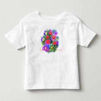 Rosa sommerliche fantastische Blumen Kleinkind T-shirt