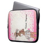 Rosa Sommermädchen Laptopschutzhülle (Vorderseite Links)